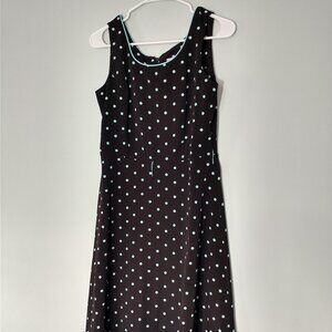 Studio I Blue & Brown Polka Dot Dress Size 8P